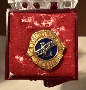 Vintage Lions Club 10K Gold Vice President Pres Lapel Pin Leavens - Picture 1 of 4