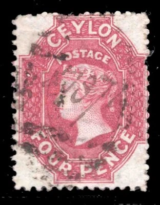 MOMEN: CEYLON SG #52b ROSE CROWN CC USED £130 LOT #66422 - Image 1 of 2