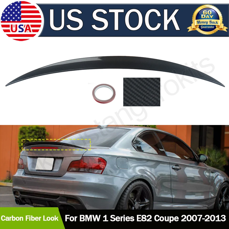 For 2007-2013 BMW E82 125i 135i 1M MP Style Real Carbon Look Trunk Spoiler Wing - Image 1 of 4