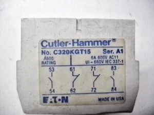 CUTLER-HAMMER C320KGT15 A1 AUXILIARY CONTACT WOW!! - Picture 1 of 2