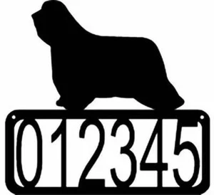 Letrero de dirección de casa de perro collie barbudo - Hecho en EE. UU. - Imagen 1 de 2
