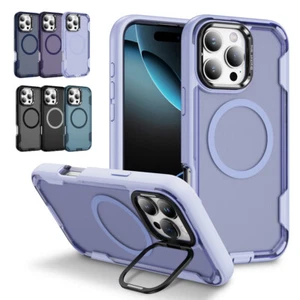 For iPhone 16 15 14 Plus 13 12 Pro Max Shockproof Magnetic Case with stand - Foto 1 di 30