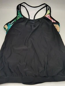 Tankini de natación negro/multicolor con estampado floral talla S - Imagen 1 de 2