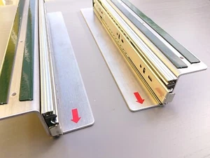 SOPORTES DE MONTAJE DE MESA EXTRAÍBLES DEBAJO COLGADOS 350mm con correderas de bloqueo de empuje - Imagen 1 de 8
