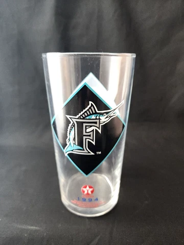 Florida Marlins Baseball Drinking Pint Beer Glass Texaco Promotion MLB 1994 Cover