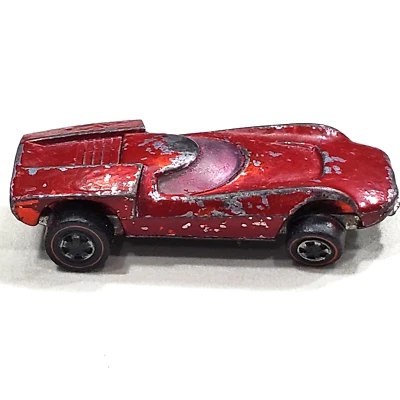 Redlines Hot Wheels 1968 Turbo Fire Mattel rojo diecast coche capó trasero se eleva Foto 1 de 4