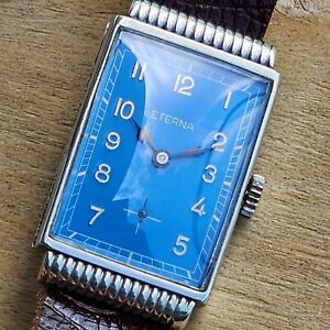 Eterna - Beautiful Fancy Case Tank - 204 - Gent's Wrist Watch - Serviced Awesome