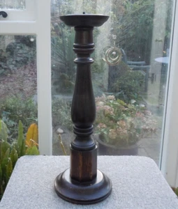 Tall Church Standing Solid Wood Pillar Candle Holder 44cm /17.5inch High - Picture 1 of 5
