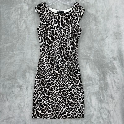 Vestido Catherine Malandrino 8 Midi Estampa de Animal Malha Elástica Bodycon Carreira Zíper - Imagem 1 de 4