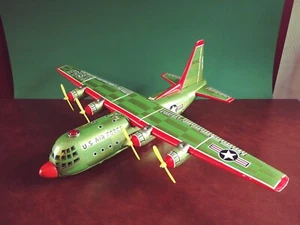 Seltener MT Masudaya Japan Lockheed Hercules Flugzeug Blechspielzeug - Bild 1 von 17