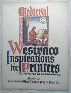 c1920s Westvaco Inspirations for Printers No 32 Design Book Medieval Edition - Imagen 1 de 10