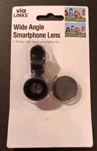 Wide Angle Smartphone Clip On Camera Lens with Cover by Via Links New in Package - Picture 1 of 2