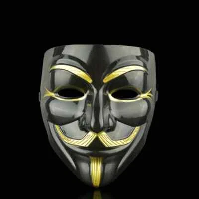  Anonymous Hacker Vendetta Guy Face Mask Halloween Fancy Party Cosplay Props  - Image 1 of 4