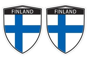 Finland flag window car shield vinyl decal bumper sticker x2 SH019 - Imagen 1 de 4