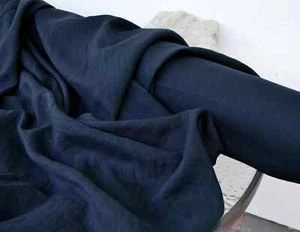 Navy Blue Linen Fabric by the Yard – linen fabric for Apparel, Décor & Crafts - Picture 1 of 3