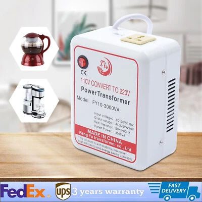 3000W Power Transformer Step Up Voltage Converter Adapter 110V-120V to 220V-240V - Image 1 of 4