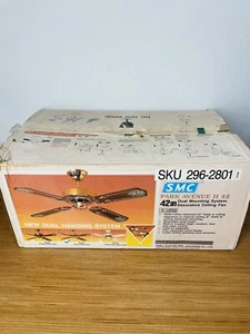 Vintage SMC 42” Park Ave II Dual Mounting System Decorative Ceiling Fan Wood NOS - Picture 1 of 4