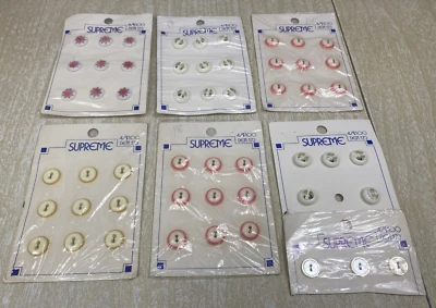 Vintage 50+ NOS Supreme Buttons - Variety of Shank and 2 Hole Buttons - Image 1 of 4