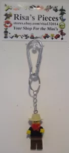 LEGO Minifigur Karabiner Schlüsselanhänger - Cowboy, rotes Bandana (1 Schlüsselanhänger) - Bild 1 von 2