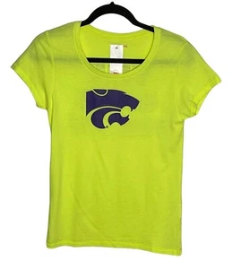 T-shirt Camp David donna Kansas State Wildcats manica corta giallo fluo nuova con etichette M - Foto 1 di 5