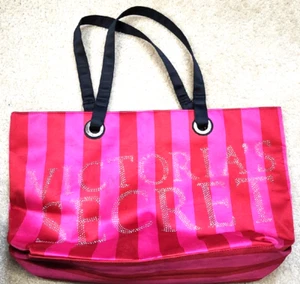 Victoria's Secret Large Tote Travel Bag. Red/Black/Pink Sequin Logo - Picture 1 of 9