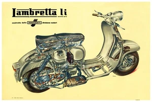 Heim Wandkunstdruck - Vintage Werbeplakat - LAMBRETTA - A4,A3, - Bild 1 von 1