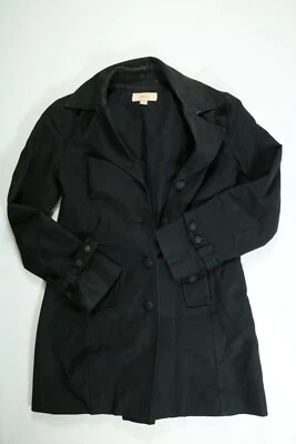 Womens Merona Black Trench Coat Small EUC - Image 1 of 3
