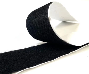 25mm Self Adhesive Hook & Loop Tape Interlocking Stick On White Or Black 1" Wide - Picture 1 of 20