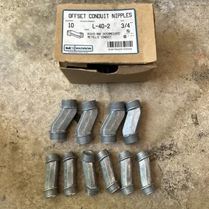 10 Ridgid Conduit Offset Nipples Male 1/2” & 3/4 lot Zinc Galvanized - Picture 1 of 3