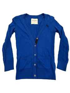 Abercrombie Kids Royal Blue Cardigan Sweater, Size Girl’s Medium - Picture 1 of 2