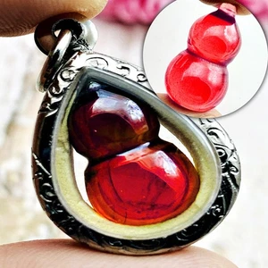 Crystal Healing Naga Eye Leklai NamTow Bottle Leader Boss Red Thai Amulet #17587 - Picture 1 of 9