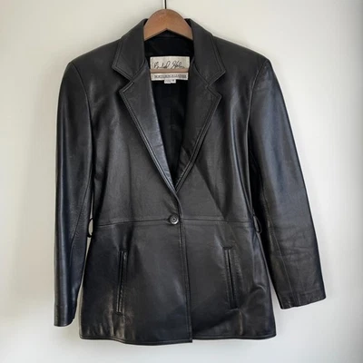 Vtg Women’s Michael Hoban NORTH BEACH LEATHER Iconic Classic Black Jacket Sz 4 - Image 1 of 4