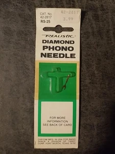 Realistic Diamond Phono Needle Cat. No. 42-2817 RS-25 NEW FREE SHIPPING - Picture 1 of 3