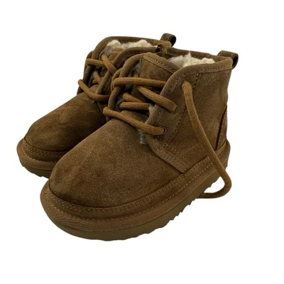 UGG Neumel II Lace Up Boots Size 8 Toddler Chestnut Baby Girl Boy Brown Suede - Image 1 of 4