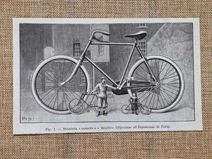 Bicicletta monstre e biciclette lillipuziane Esposizione Universale Parigi 1900 - Picture 1 of 1