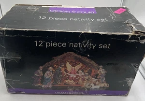 Neu im Karton Crown Court 12-teiliges Weihnachtskrippenset - Bild 1 von 4