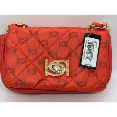 NWT Bebe LIV MONOGRAM Crossbody Bag Purse Scarlett w Logo Vegan Faux MSRP $79.00 - Image 1 of 4