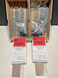 (2) TICHY TRAIN GROUP HO SCALE 40` FLATCAR KITS #4021 + LASER CUT WOOD DECKING - Picture 1 of 4