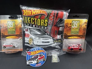 2025 Hot Wheels 99 CIVIC PATCH RED MUSTANG SHELBY PIN SHIRT LAX 39th Convention - Picture 1 of 8