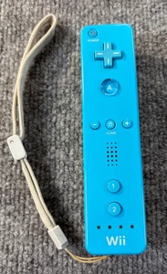 Nintendo Wii Motion Plus Controller OEM Blue Remote - White Battery Cover Tested - Picture 1 of 8