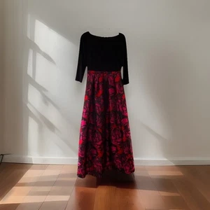 Adrianna Papell A-line Floral Jacquard Floor Length Maxi Dress Size 6 - Picture 1 of 2