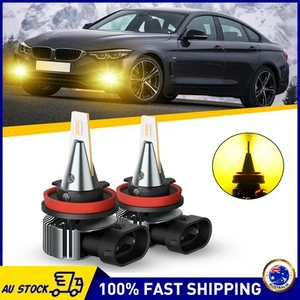 AUXITO 2x H8 H9 H11 LED Headlight Globes Bulbs Kit H/Low Beam Bright Amber 12V - Picture 1 of 15