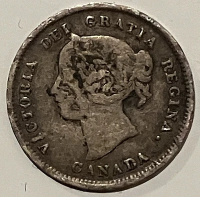 1891 Queen Victoria Canada Silver 5 Cent Piece. - Image 1 of 2