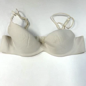 Y2K Angels Victoria’s Secret 36A gefütterter Halb-BH einfarbig beige Bügel #3007 - Bild 1 von 12