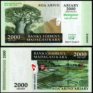 MADAGASCAR 2000 ARIARY (P93) 2007 / 2012 COMMEMORATIVE ISSUE UNC - Picture 1 of 1