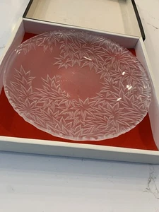 Mikasa Kristall 14" Servierschale Platte Ahornblatt Muster 12,5" mit Box - Bild 1 von 9