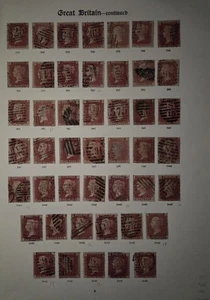 GB EARLIES PENNY 1d ROTE 1858 PLATTEN 71-118 INKL. HAUPTSÄCHLICH VFU 46 Briefmarken 250€ - Bild 1 von 1