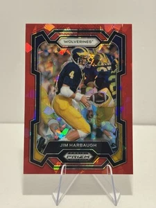 2024 Panini Prizm Draft Picks Red Ice #50 Jim Harbaugh - Foto 1 di 2