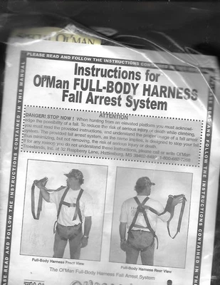 OL’MAN TREESTANDS  FULL BODY HARNESS FALL ARREST SYSTEM - NIB - Image 1 of 2