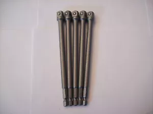 5pcs 6" SQUARE POWER EXTENSION BARS BITS HEX SHANK 3/8" - Picture 1 of 1